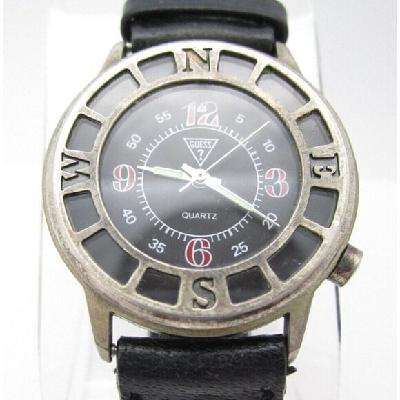 Vtg 1990 Women Guess Quartz WR Analog 34mm Dial Contemporary Round Watch (F157) main image 6